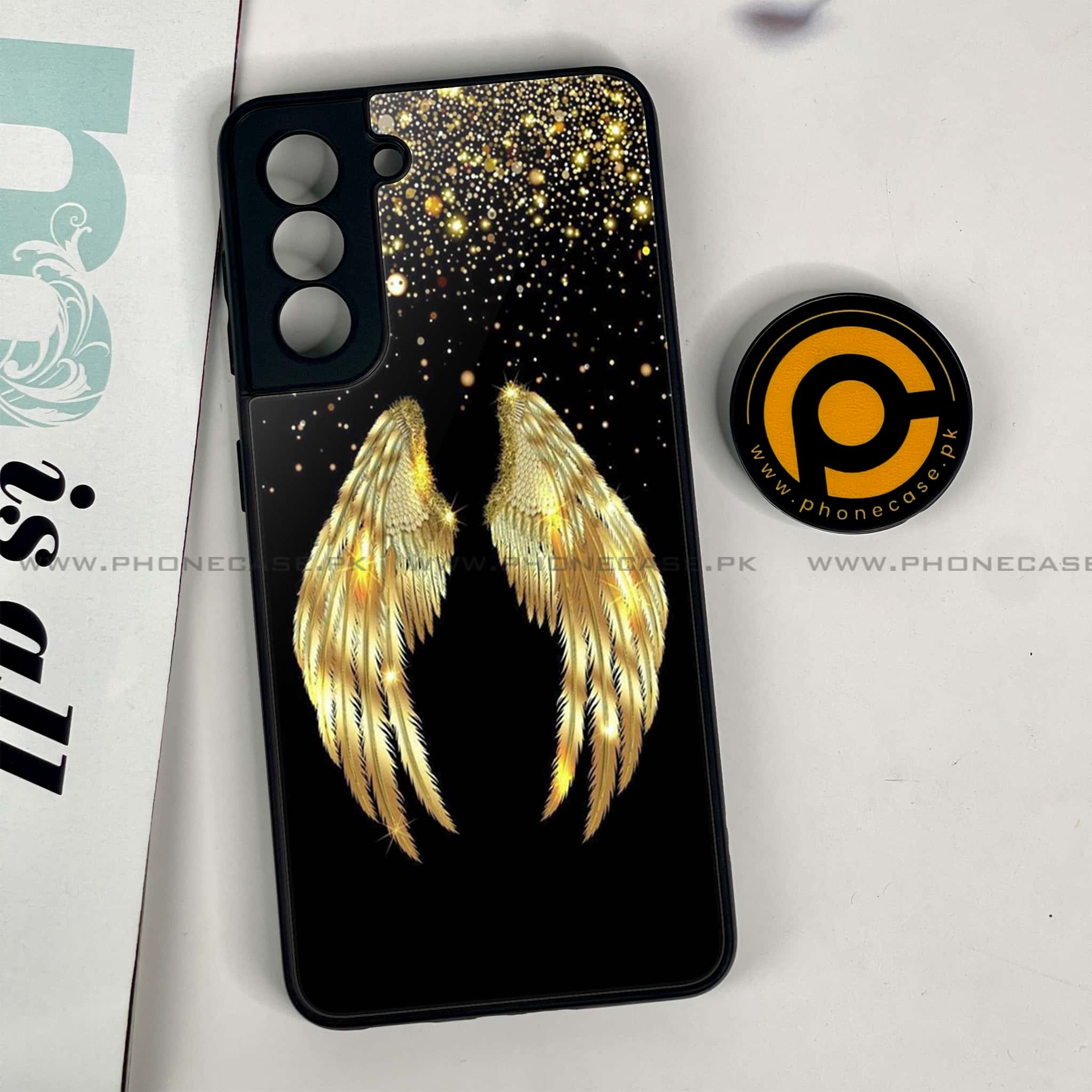 Samsung Galaxy S21 - Angel Wing Series - Premium Printed Glass soft Bumper shock Proof Case