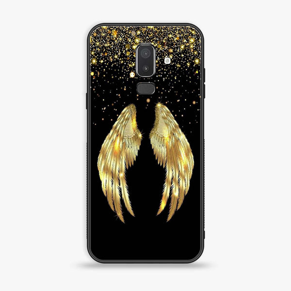 Samsung Galaxy J8 2018 - Angel Wings Series - Premium Printed Glass soft Bumper shock Proof Case