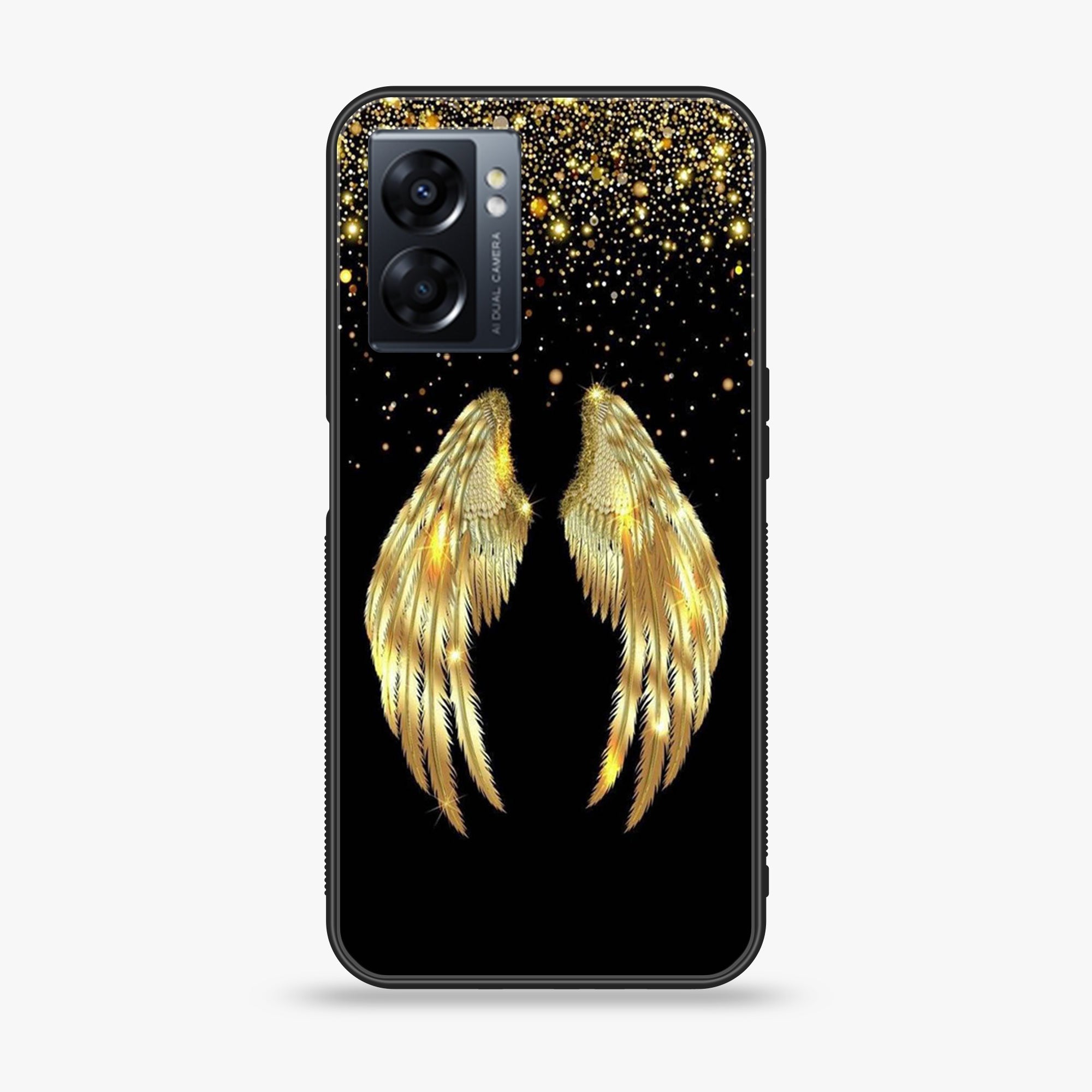 Oppo A77 4G - Angel Wings Series - Premium Metal Printed soft Bumper shock Proof Case