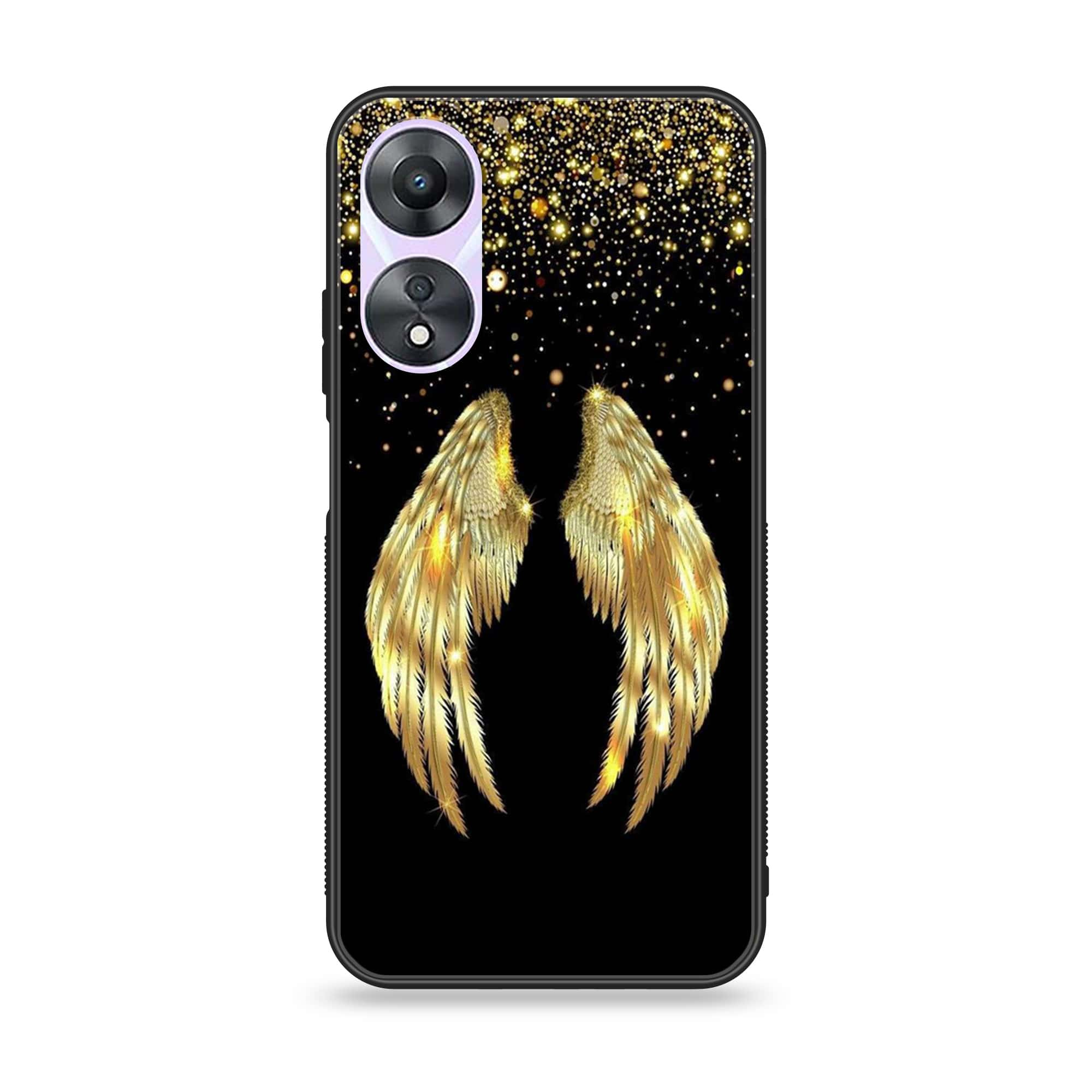 Oppo A78 4G - Angel Wings Series - Premium Printed Glass soft Bumper shock Proof Case