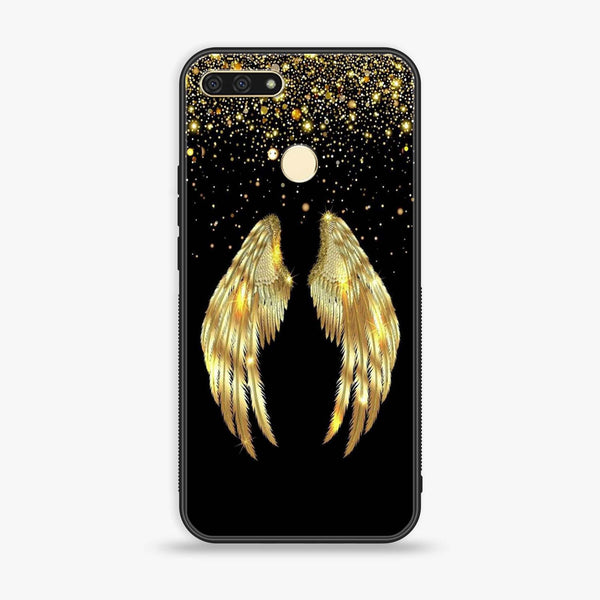 Huawei Y6 2018/Honor Play 7A - Angel Wings Series - Premium Printed Glass soft Bumper shock Proof Case