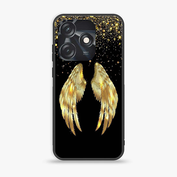 Tecno Spark 10C - Angel Wings Design 1- Premium Printed Glass soft Bumper shock Proof Case CS-8161