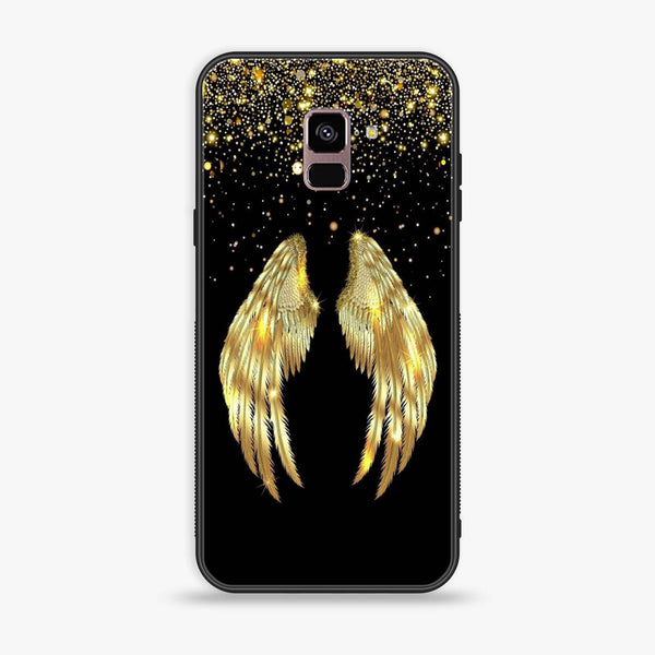 Samsung Galaxy A8+ (2018) - Angel wings Series - Premium Printed Glass soft Bumper shock Proof Case