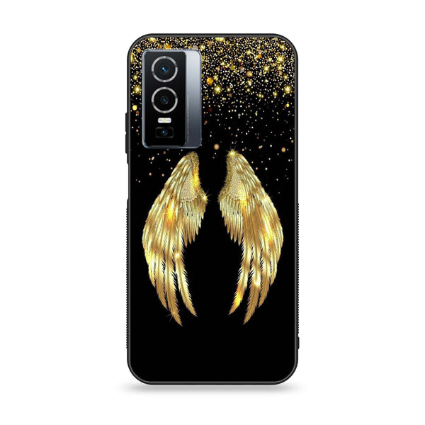 Vivo Y76 5g - Angel Wings Series - Premium Printed Glass soft Bumper shock Proof Case