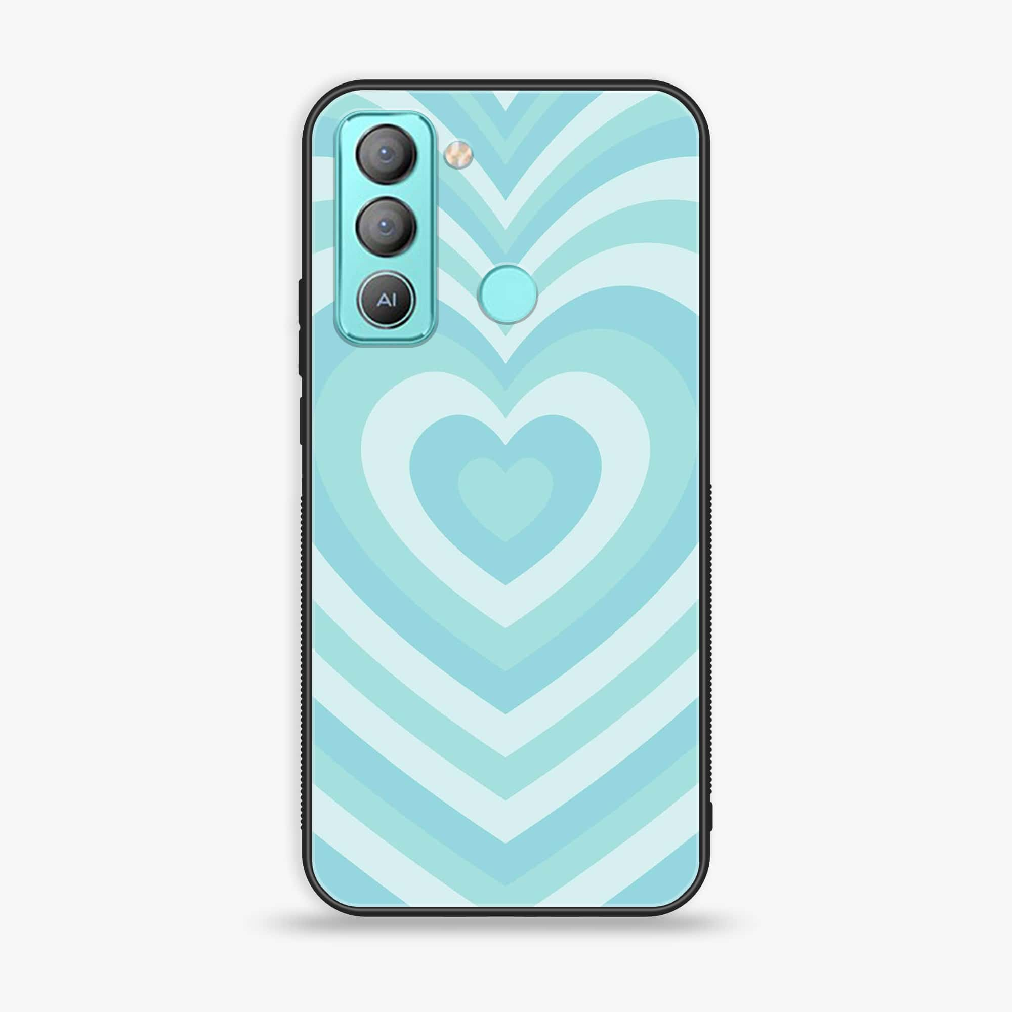 Tecno POP 5 LTE Heart Beat Series Premium Printed Glass soft Bumper shock Proof Case