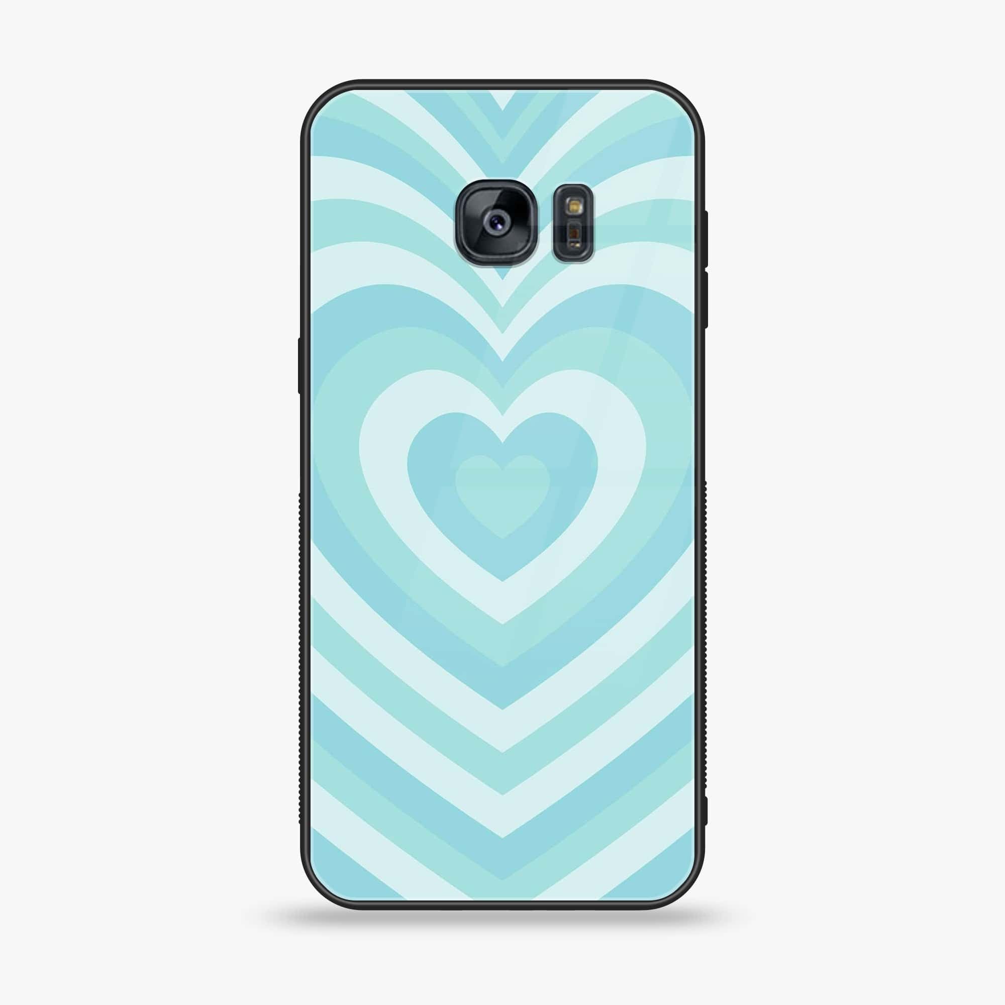 Samsung Galaxy S7 - Heart Beat Series - Premium Printed Glass soft Bumper shock Proof Case