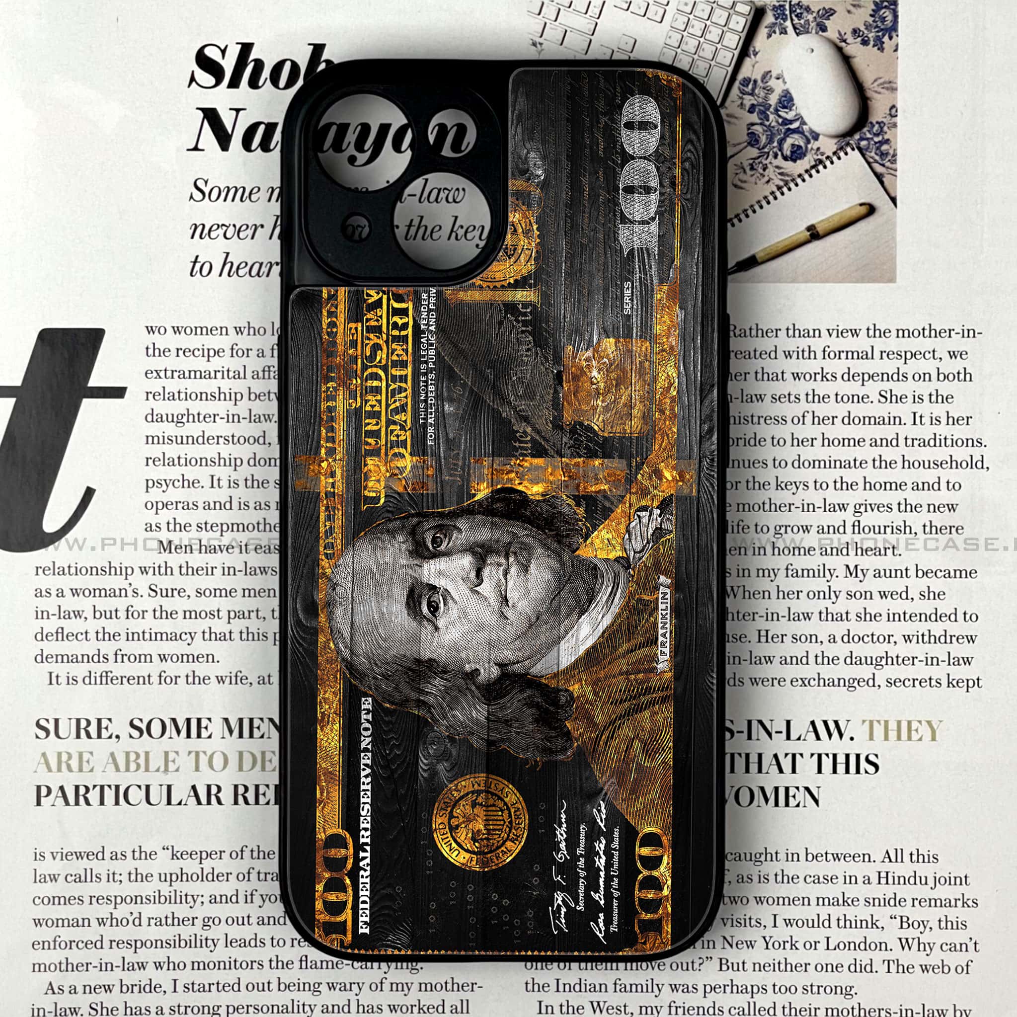 iPhone 14 - Dollar Series - Premium Metal Printed soft Bumper shock Proof Case