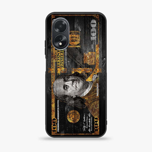 Oppo A18 4G/A38 - Dollar Design 1- Premium Printed Glass soft Bumper shock Proof Case CS-12587