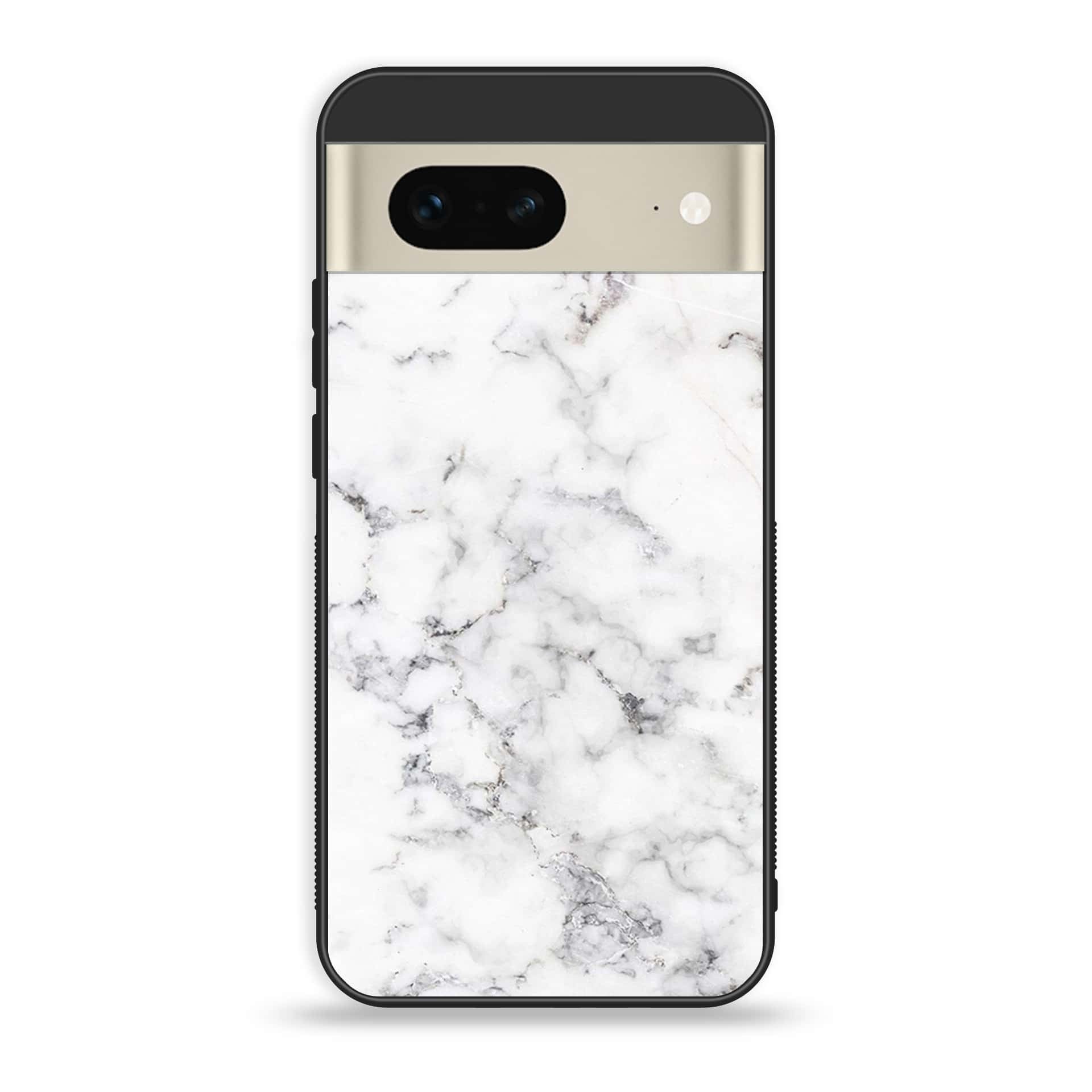 Google Pixel 7a  - White Marble Series - Premium Printed soft Bumper Shock Proof Case
