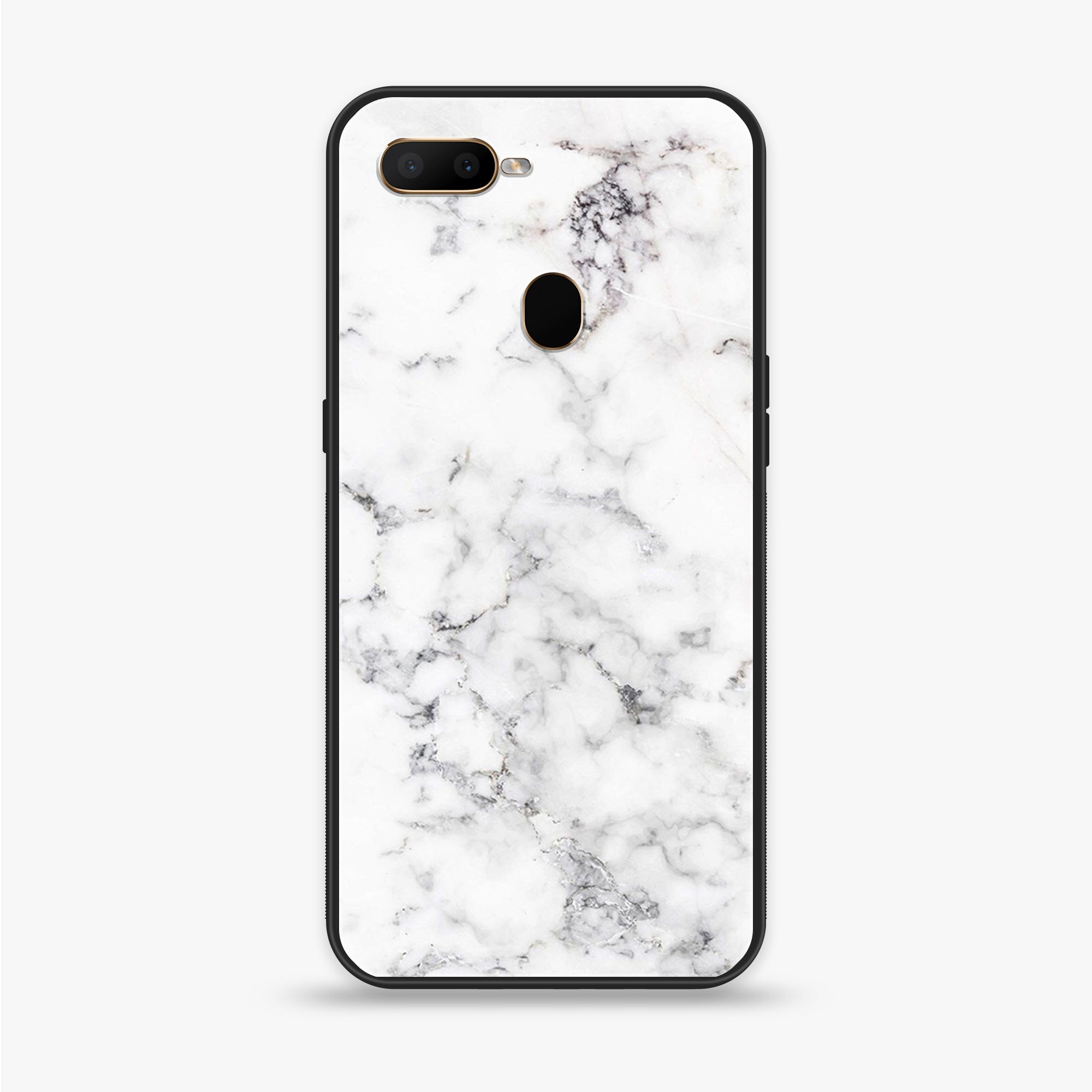 Oppo A12  - White Marble Series - Premium Printed soft Bumper shock Proof Case