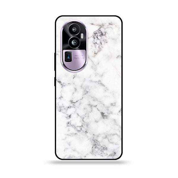 Oppo Reno 10 Pro Plus - White Marble Series - Premium Printed Glass soft Bumper shock Proof Case CS-52531