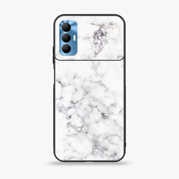 Tecno Spark 8 Pro  White Marble Series Premium Printed Glass soft Bumper shock Proof Case