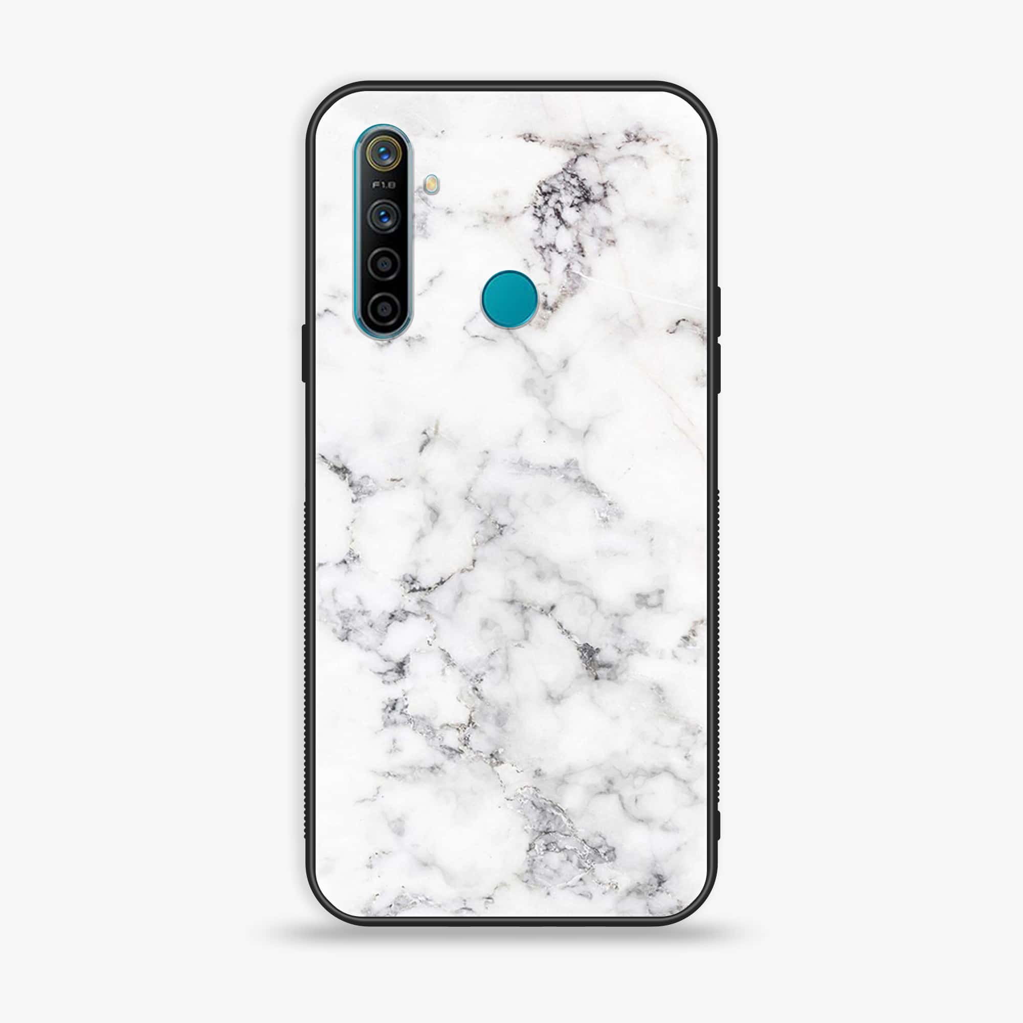 Realme pro White Marble Series Premium Printed Glass soft Bumper