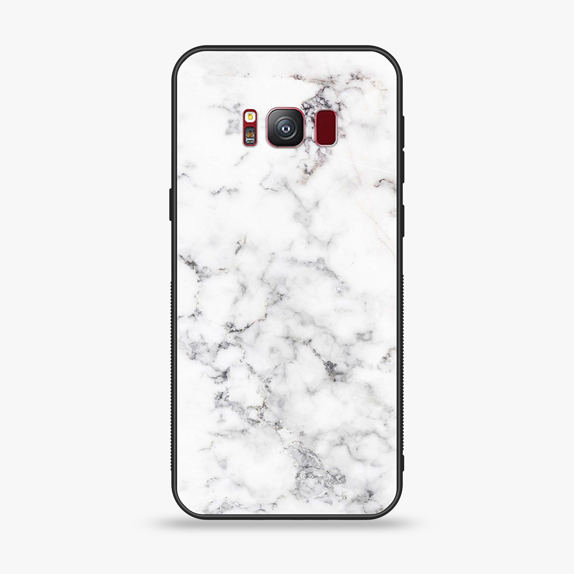 Galaxy S8 Plus - White Marble Series - Premium Printed Glass soft Bumper shock Proof Case