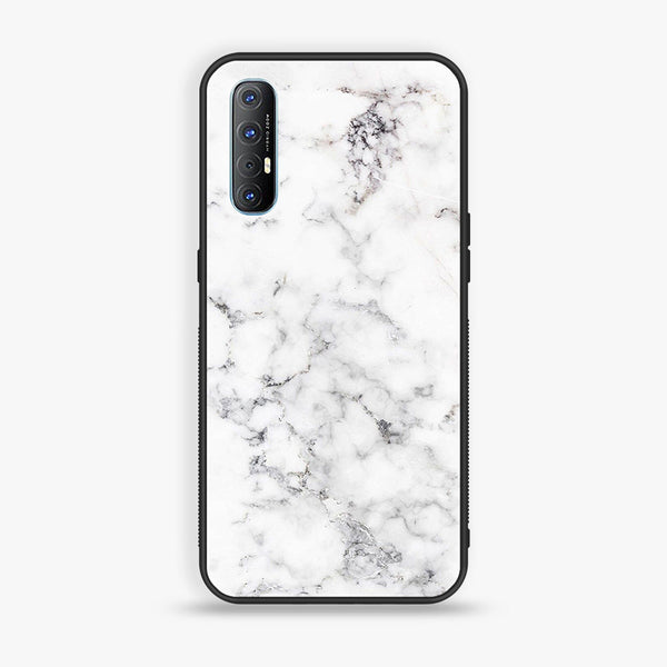 Oppo Find X2 Neo - White Marble Series - Premium Printed Glass soft Bumper shock Proof Case