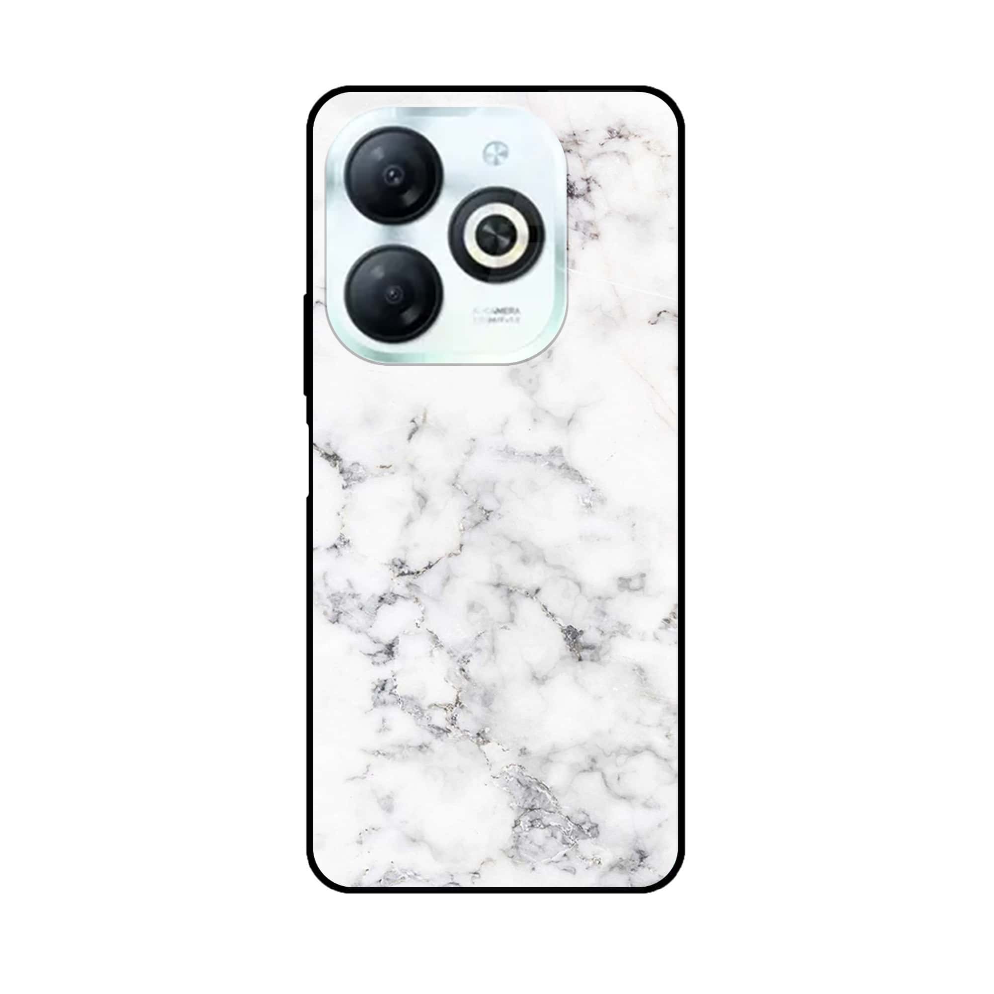 Tecno Spark 20 - White Marble Series - Premium Printed Glass soft Bumper shock Proof Case