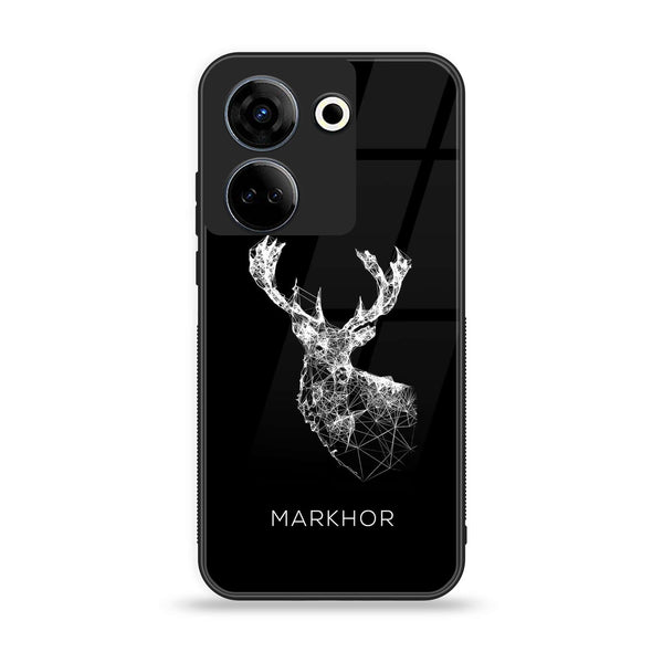 Tecno Camon 20 Pro - Markhor Design 4 - Premium Printed Glass soft Bumper shock Proof Case CS-16929