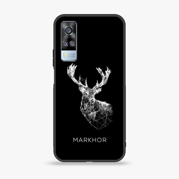 Vivo Y51 2020 (Camera on Left)  - Markhor Design 4 Premium Printed Glass soft Bumper shock Proof Case CS-13976