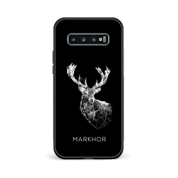 Galaxy S10 Plus - Markhor Design 4  - Premium Printed Glass soft Bumper shock Proof Case  CS-35495