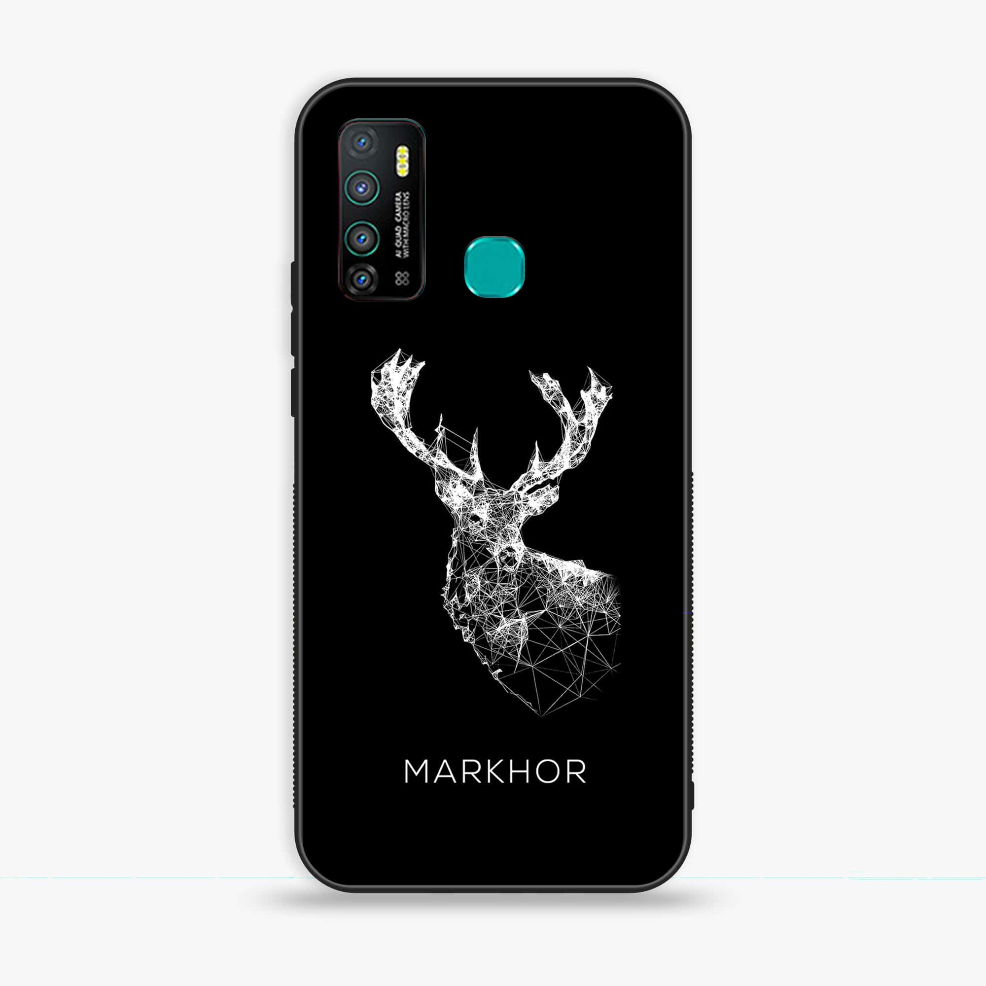 Infinix Hot 9 - Markhor Series - Premium Printed Glass soft Bumper shock Proof Case