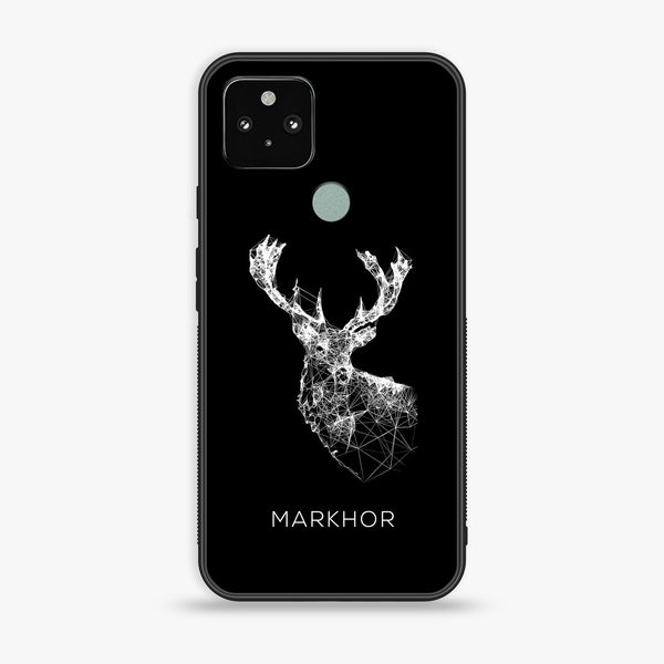 Google Pixel 5- Markhor series- Design 4 Premium Printed Glass soft Bumper shock Proof Case  CS-18306