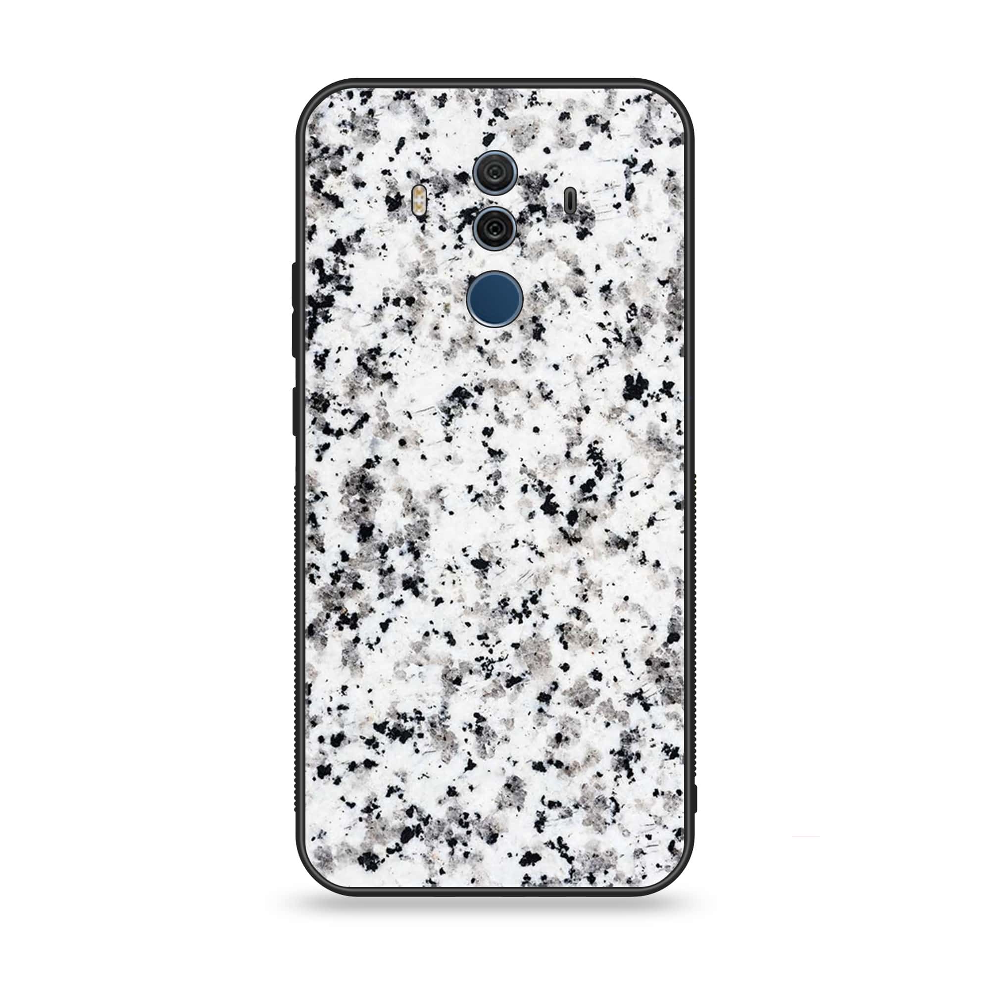 Huawei Mate 10 Pro - White Marble Series - Premium Printed Glass soft Bumper shock Proof Case