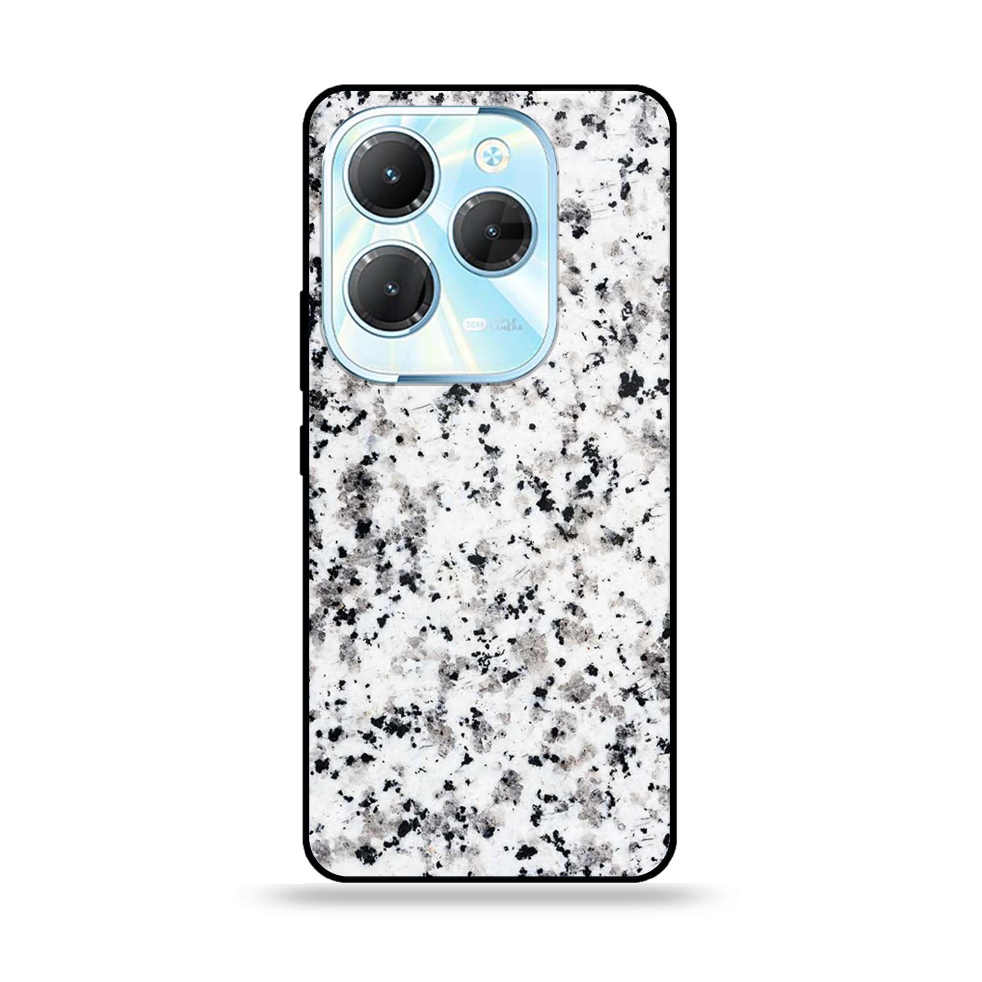 Infinix Hot 40 - White Marble Series - Premium Printed Glass soft Bumper shock Proof Case