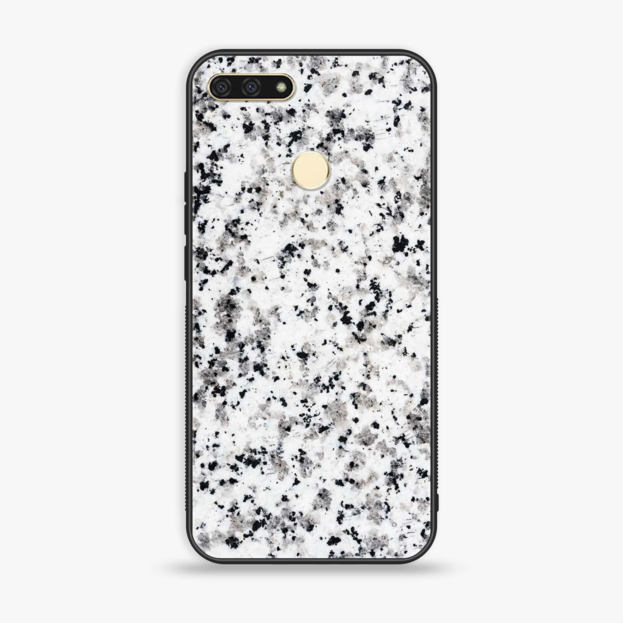 Huawei Y6 2018/Honor Play 7A - White Marble Series - Premium Printed Glass soft Bumper shock Proof Case