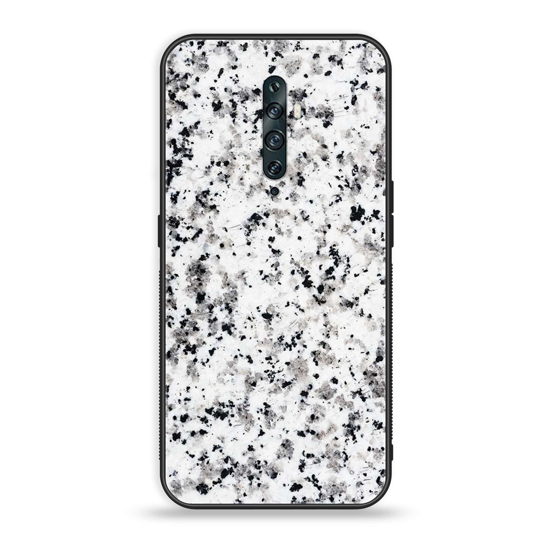 OPPO Reno 2f - White Marble Series - Premium Printed Glass soft Bumper shock Proof Case