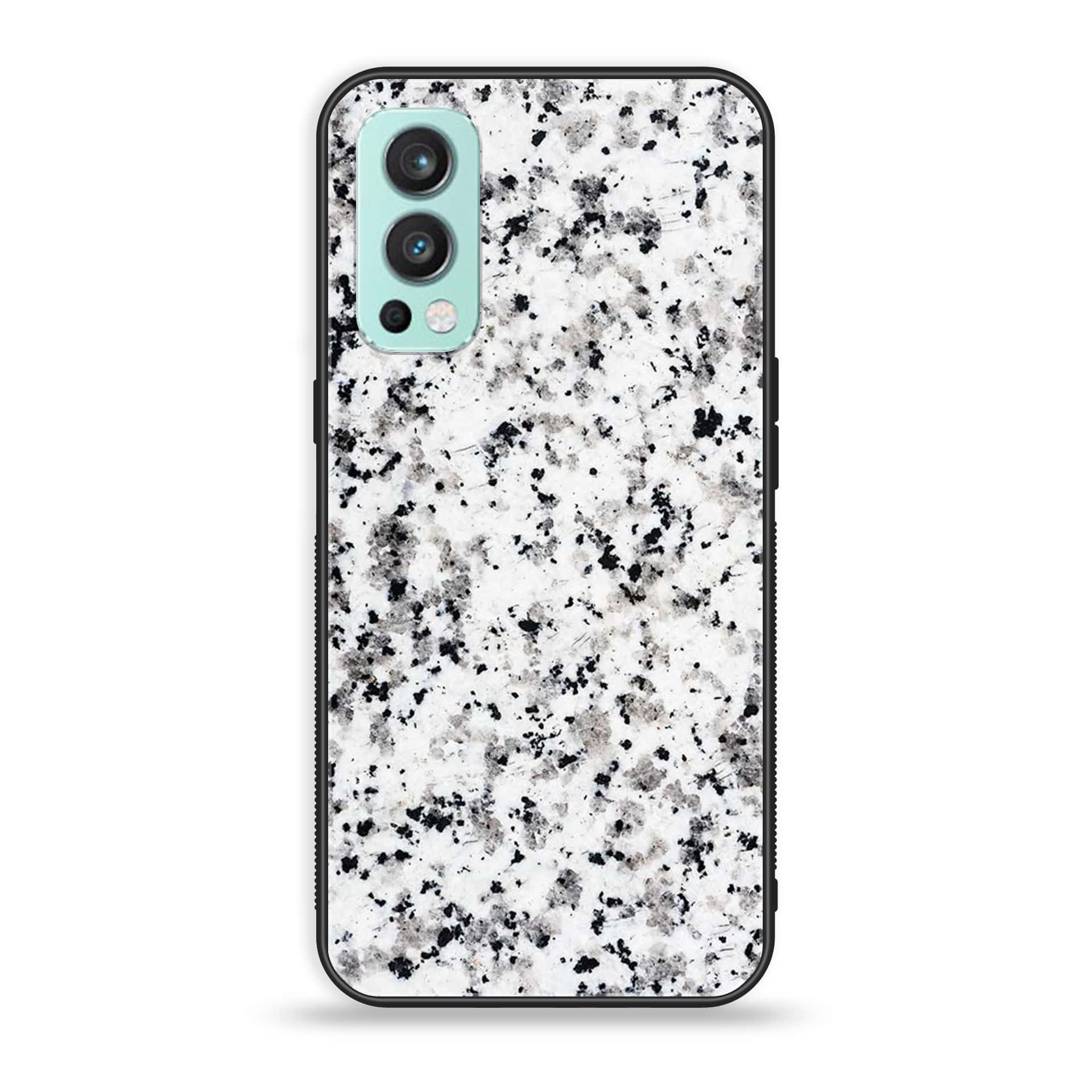 OnePlus Nord 2 5G - White Marble Series - Premium Printed Glass soft Bumper shock Proof Case