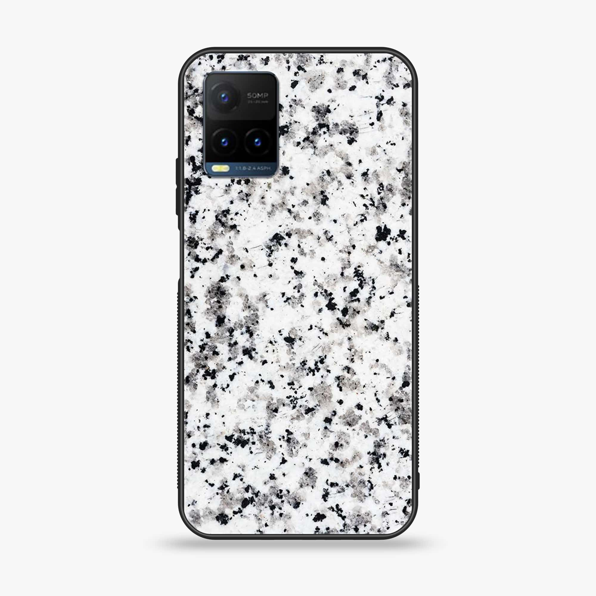 Vivo Y21t - White Marble Series - Premium Printed Glass soft Bumper shock Proof Case