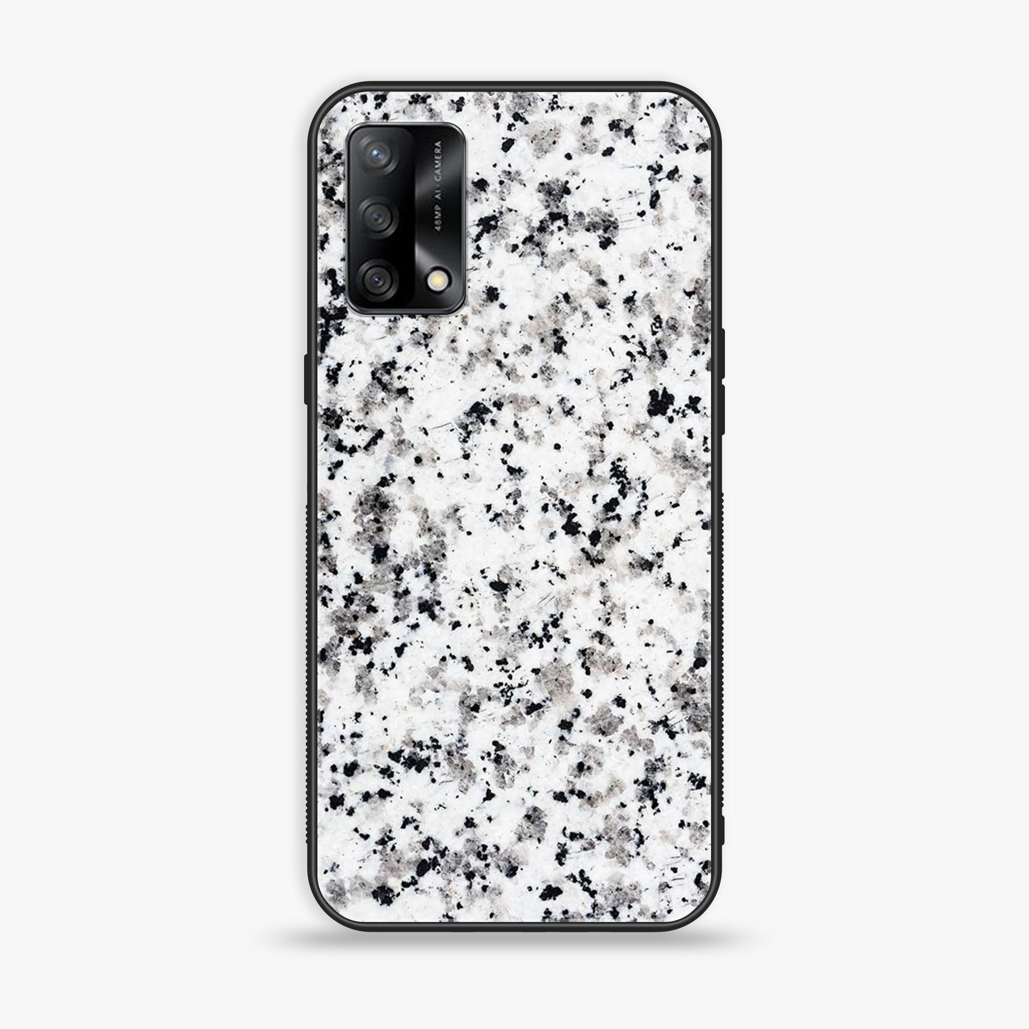 Oppo F19s  - White Marble Series - Premium Metal Printed soft Bumper shock Proof Case