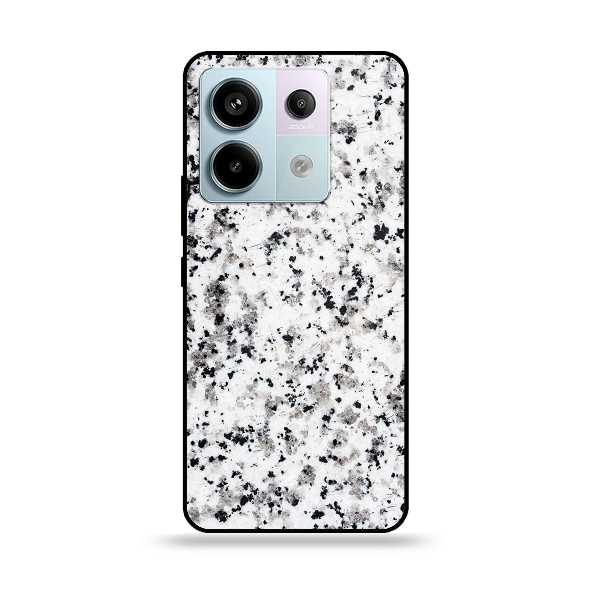 Redmi Note 13 - White Marble Series - Premium Metal Printed soft Bumper shock Proof Case