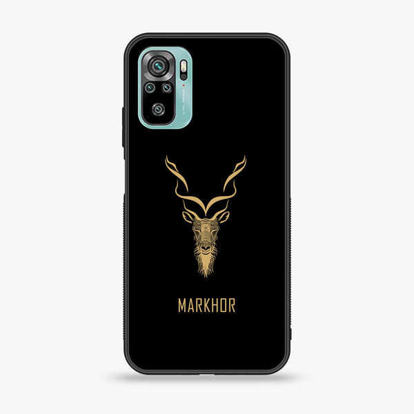 Xiaomi Redmi Note 10 - Markhor Design 3  - Premium Printed Glass soft Bumper shock Proof Case  CS-35020
