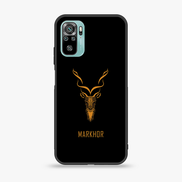 Xiaomi Redmi Note 10 - Markhor Design 3 - Premium Printed Glass soft Bumper shock Proof Case