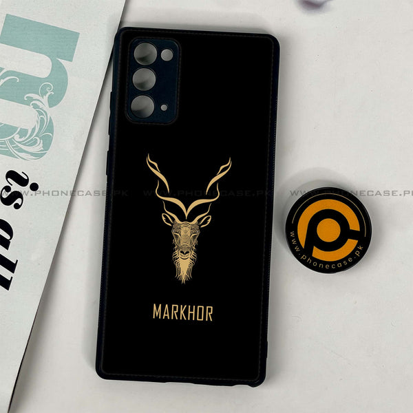 Samsung Galaxy Note 20 - Markhor Design 3 - Premium Printed Glass soft Bumper shock Proof Case CS-15755