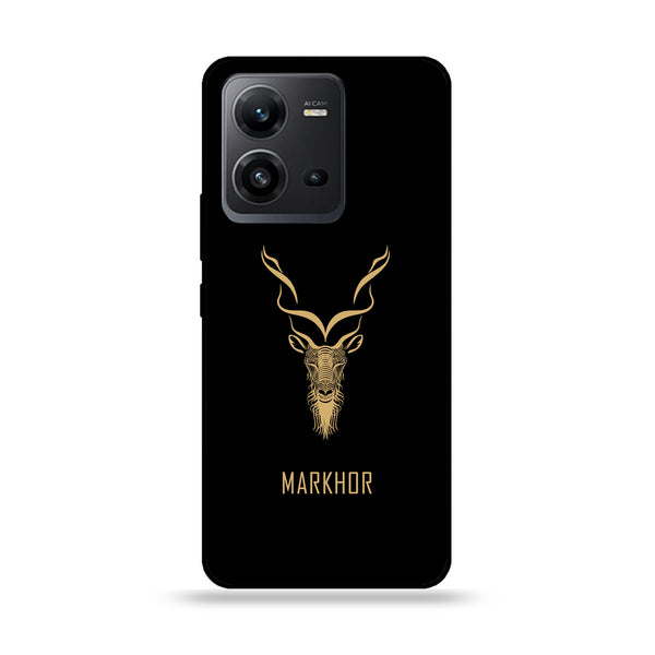 Vivo V25 5G  - Markhor Design 3  - Premium Printed Glass soft Bumper shock Proof Case  CS-38936
