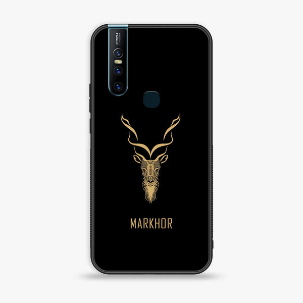 Vivo V15 - Markhor Design 3 - Premium Printed Glass soft Bumper shock Proof Case CS-19678