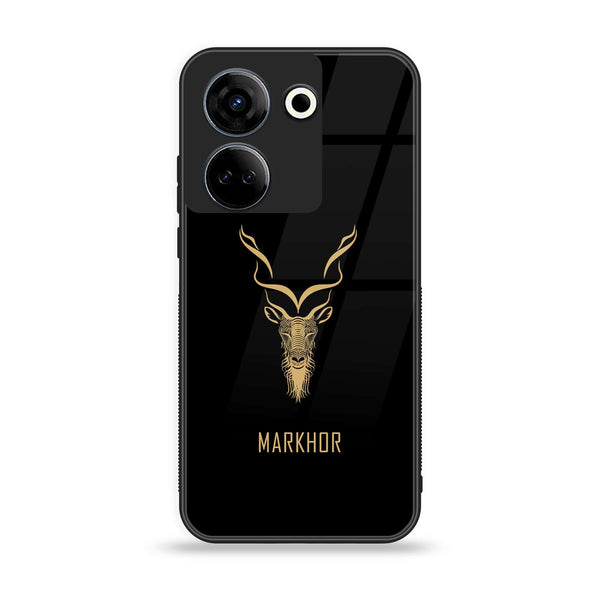 Tecno Camon 20 - Markhor Series Design 3  - Premium Printed Glass soft Bumper shock Proof Case CS-19494