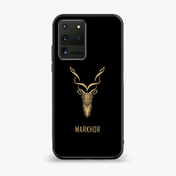 Samsung Galaxy S20 Ultra  - Markhor Design 3 - Premium Printed Glass soft Bumper shock Proof Case CS-23645