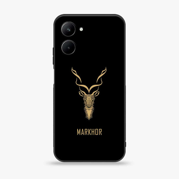 Realme C33 - Markhor Design 3- Premium Printed Glass soft Bumper shock Proof Case CS-36876