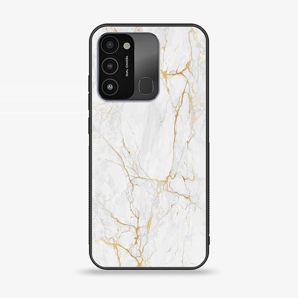 Tecno Spark 8C  White Marble Design 8 Premium Printed Glass soft Bumper shock Proof Case CS-19665