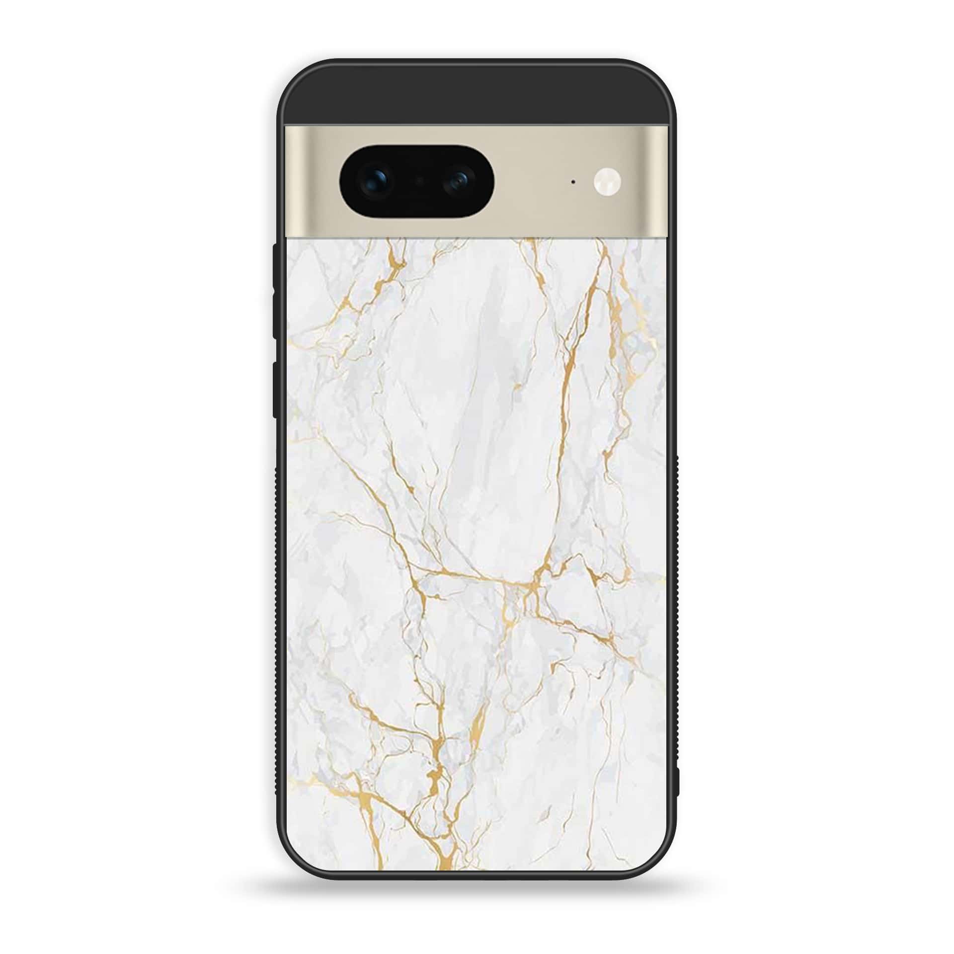 Google Pixel 7a  - White Marble Series - Premium Printed soft Bumper Shock Proof Case