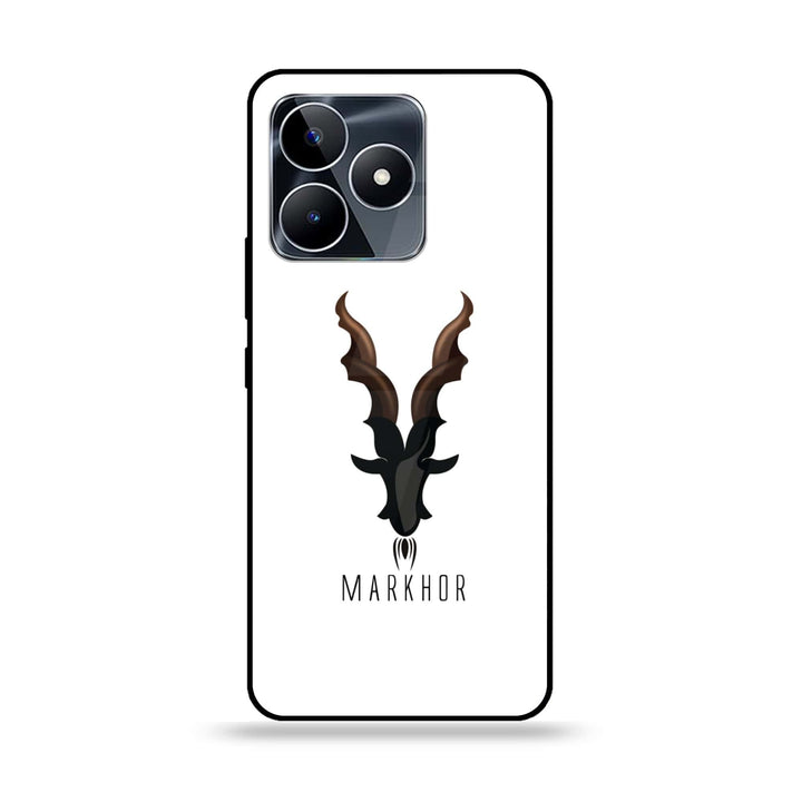 Realme C53 / C51 / Note 50  - Markhor Design 2 - Premium Printed Glass soft Bumper shock Proof Case CS-15743