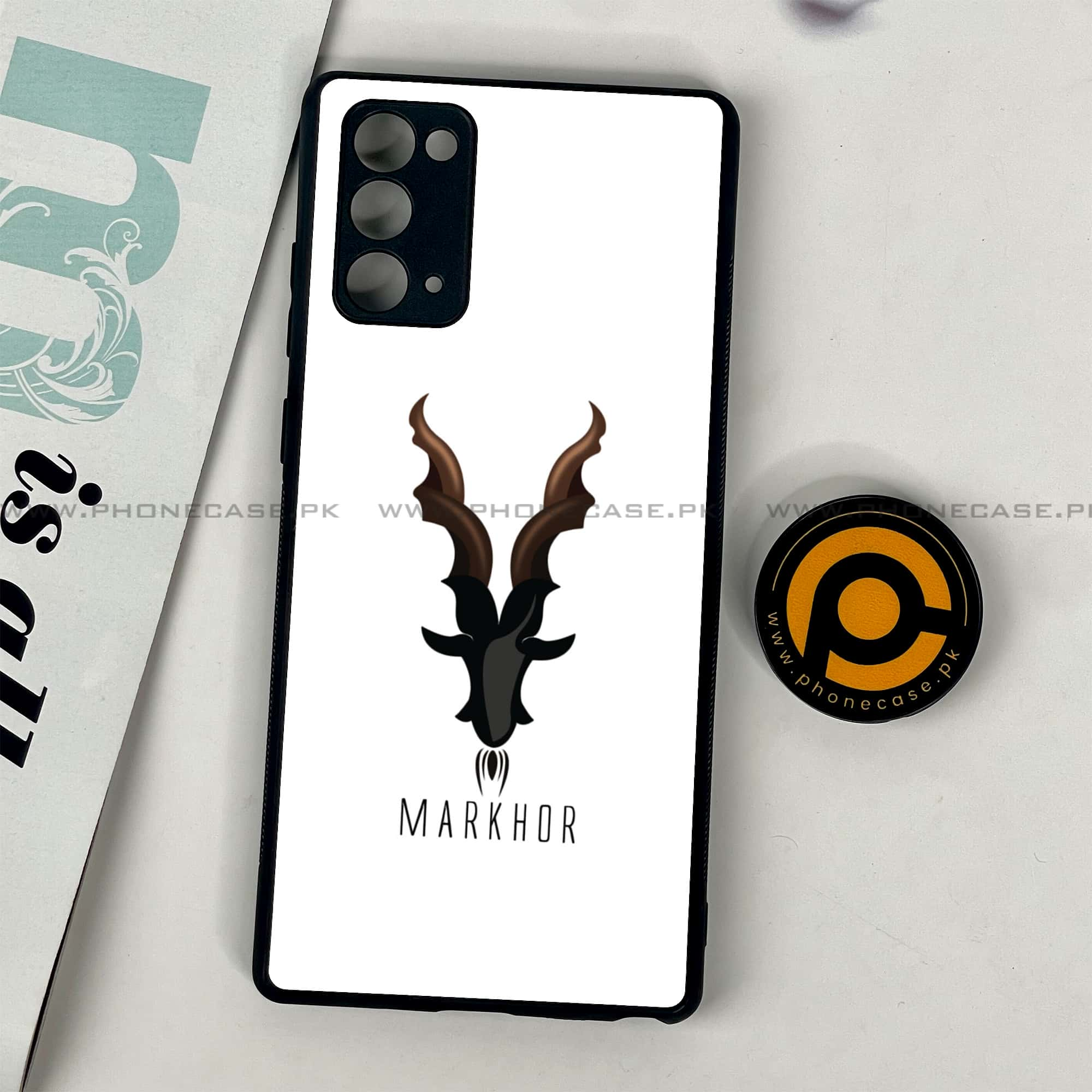 Samsung Galaxy Note 20 - Markhor Series - Premium Printed Glass soft Bumper shock Proof Case