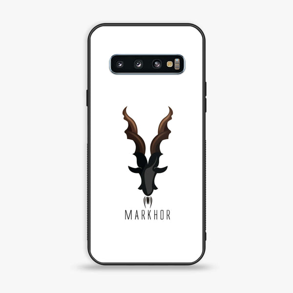 Samsung Galaxy S10 - Markhor Design 2- Premium Printed Glass soft Bumper shock Proof Case CS-46341