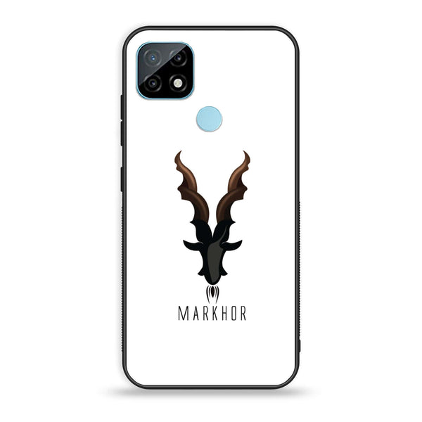 Realme C21 Markhor Design 2 Premium Printed Glass soft Bumper shock Proof Case CS-18831
