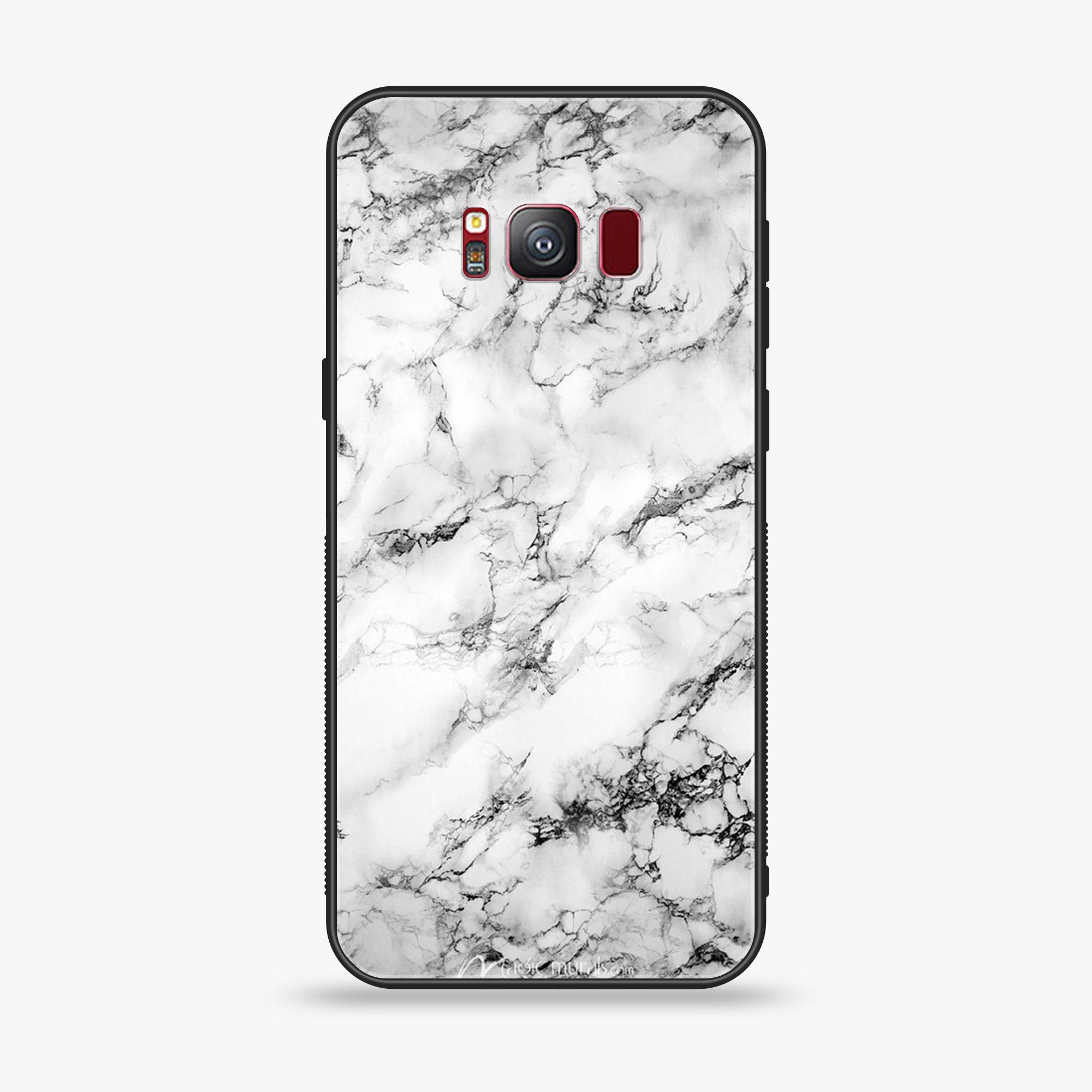 Galaxy S8 Plus - White Marble Series - Premium Printed Glass soft Bumper shock Proof Case