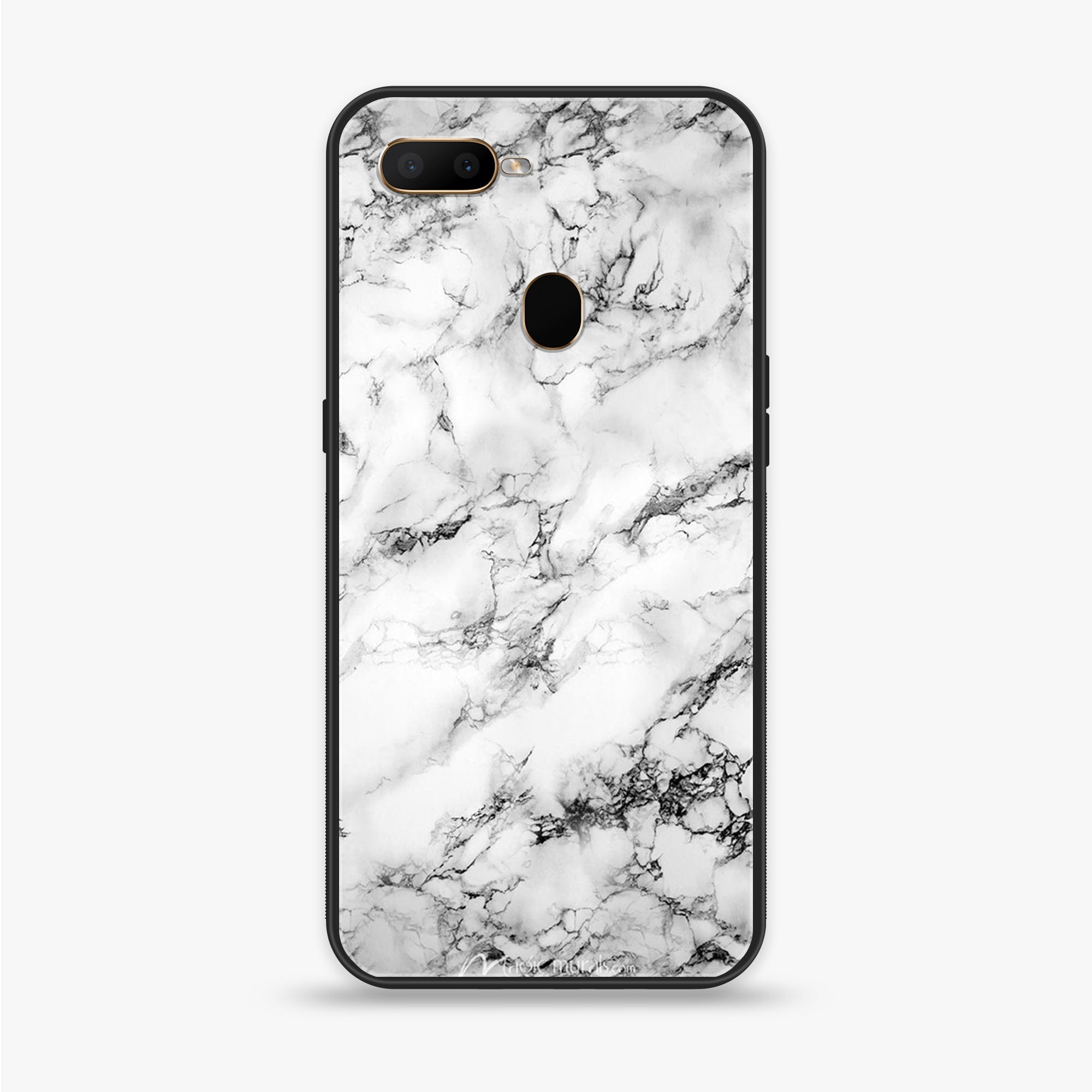 Oppo A12  - White Marble Series - Premium Printed soft Bumper shock Proof Case
