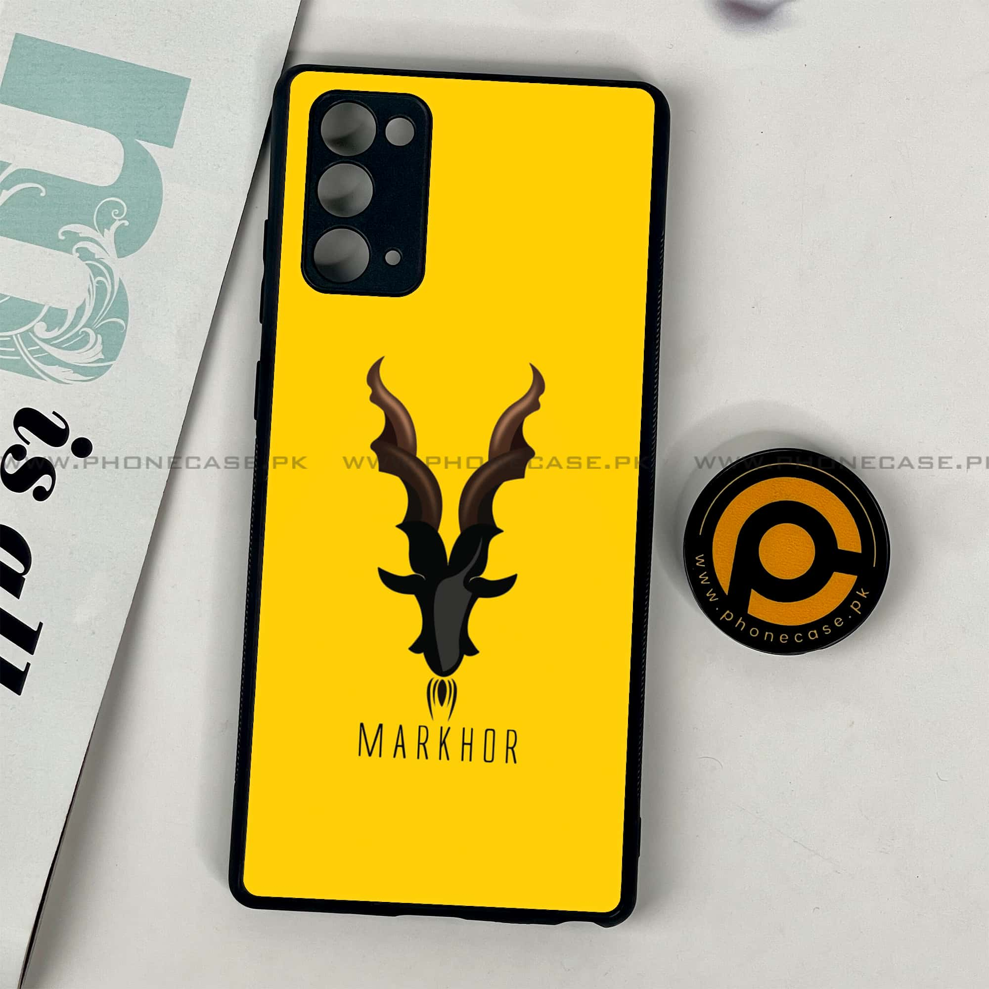 Samsung Galaxy Note 20 - Markhor Series - Premium Printed Glass soft Bumper shock Proof Case